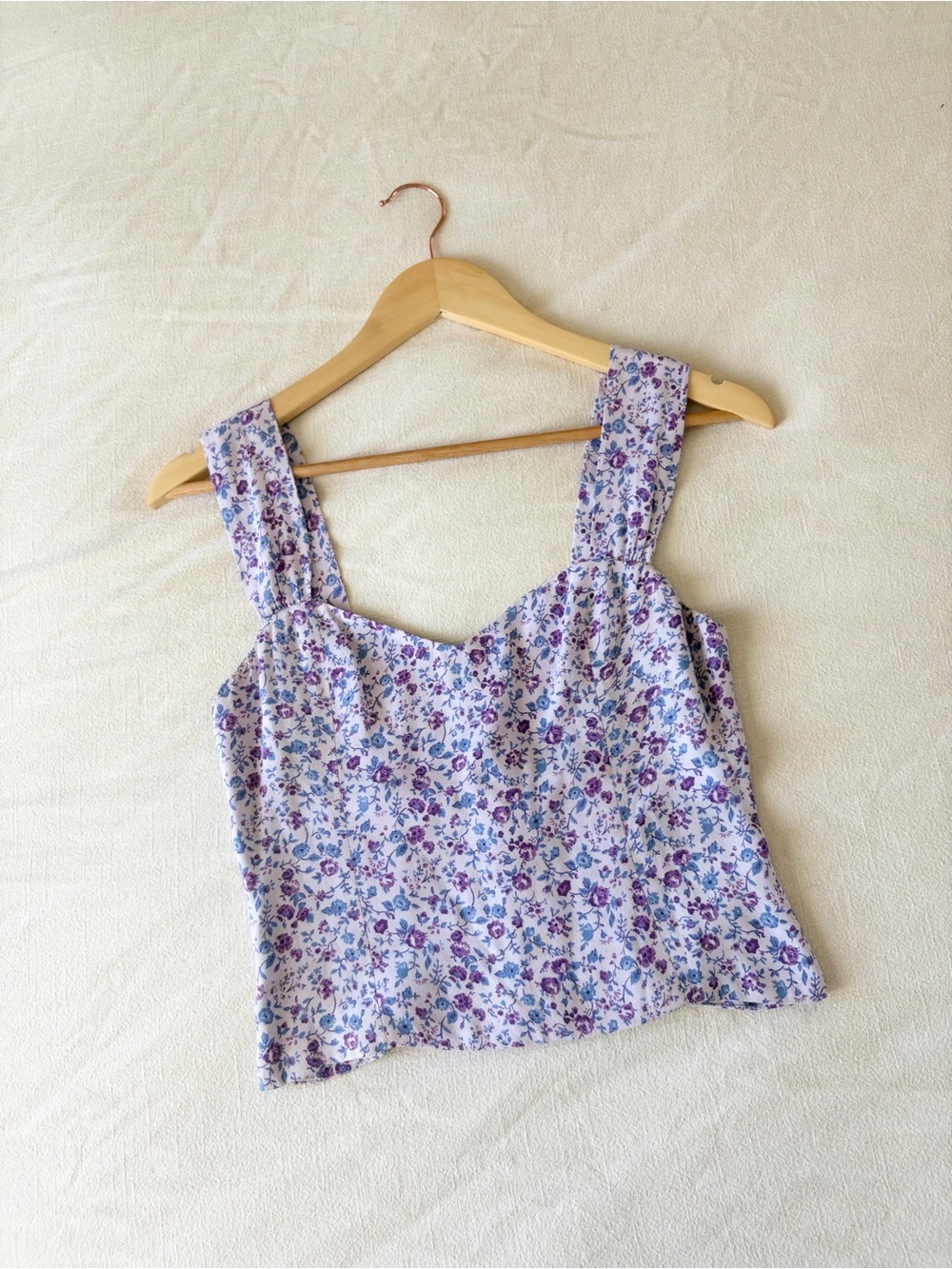 Reformation | Floral Lavender Square Neck  Tank Top